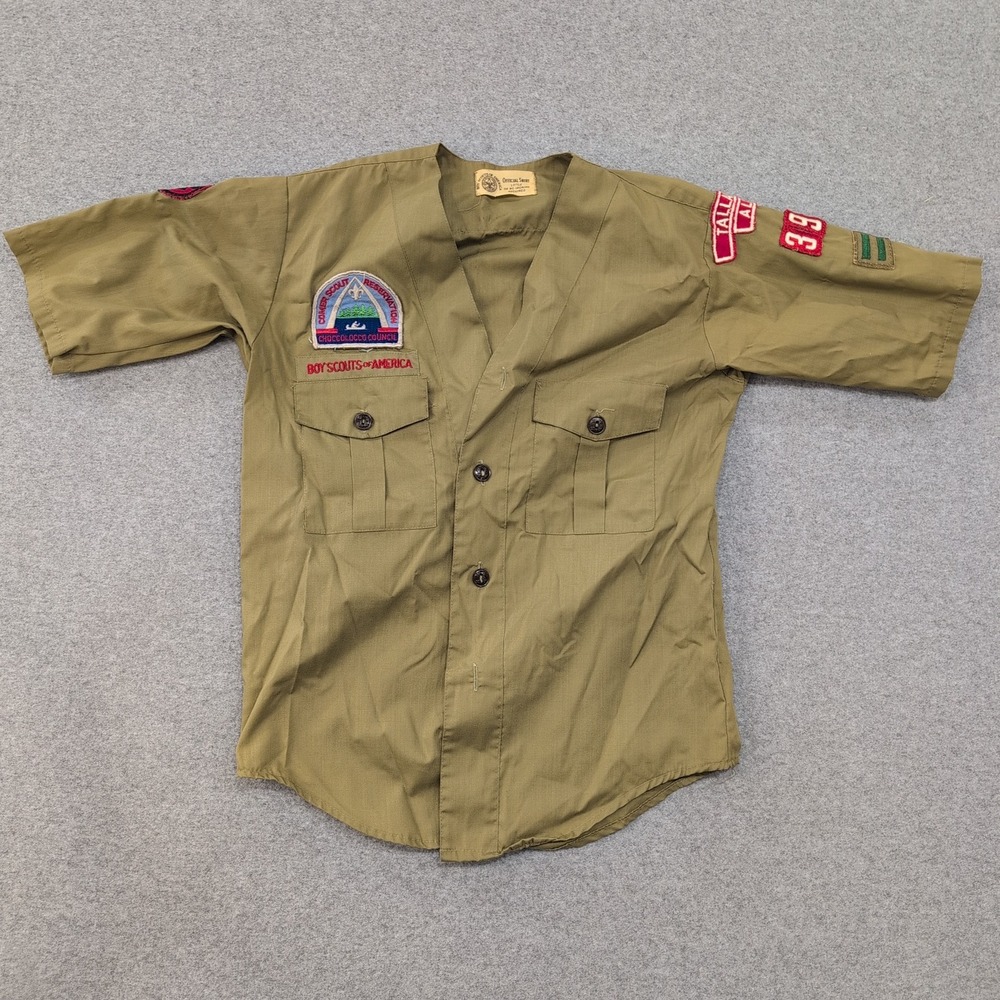 Vintage‎ Boys Scouts of America Uniform Shirt Talladega Ala Choccolocco Council